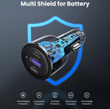 ЗАРЯДНО ЗА КОЛА 2xUSB-C+1xUSB A, 69W, UGREEN - СИВ
