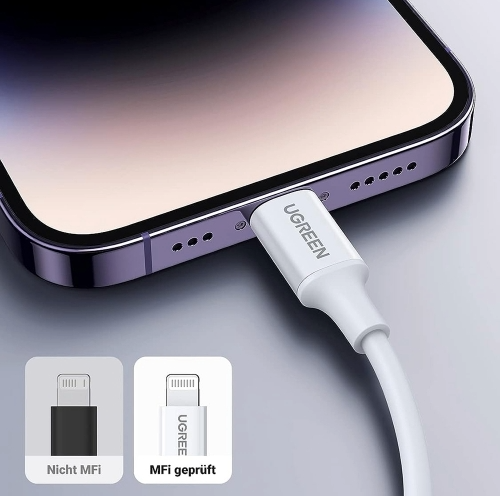 КАБЕЛ USB-C / Lightining MFI 2m US171 UGREEN - БЯЛ