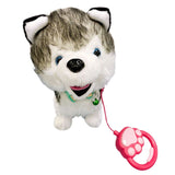 Детско интерактивно плюшено куче хъски Zynora Walking Husky – Ходещо интерактивно кученце с повод, песничка и бутон за активиране (3+ години)