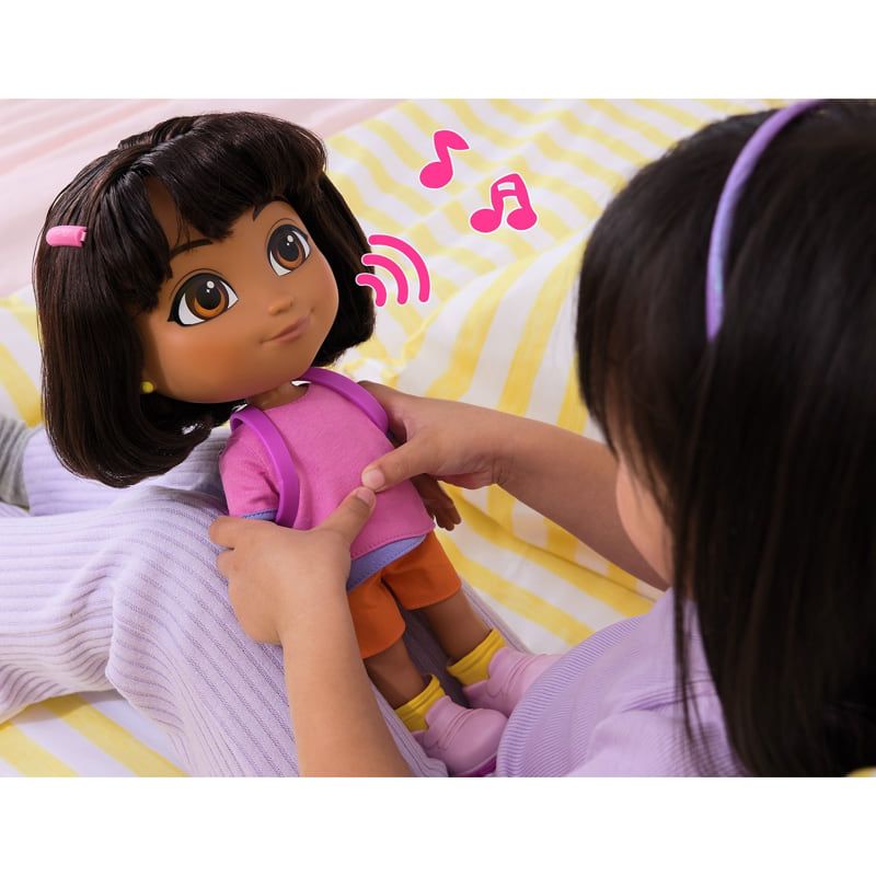 Интерактивна кукла Dora the Explorer (Дора изследователката) със звуци, отваряща се раничка и аксесоари (30 см)