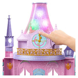 Огромен интерактивен замък за кукли Disney Princess Magical Adventures Castle 3в1 – Многоетажен светещ замък със звуци и 25+ аксесоара (122 см)