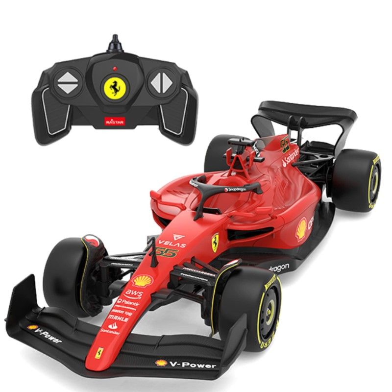 Кола с дистанционно Rastar Ferrari F1-75 – Радиоуправляемият болид от Формула 1, артикул 93400 (Голям мащаб 1:18)