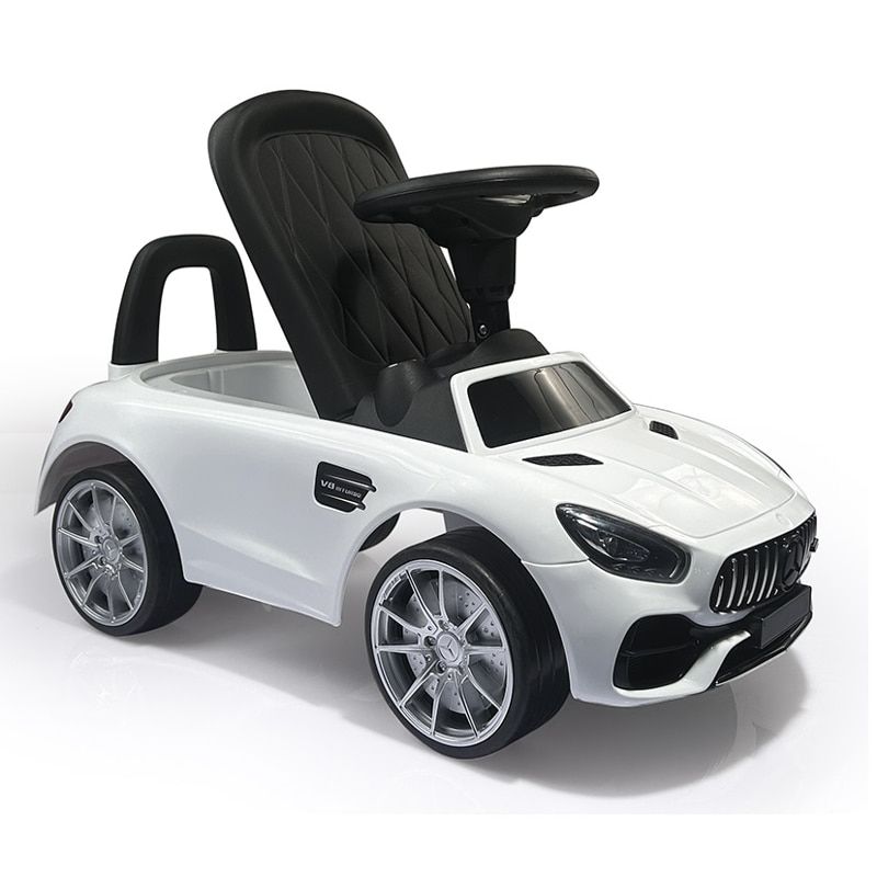 Детска кола за бутане с крачета Dolu Ride On (Бяла - 8036) – Първата бебешка кола играчка с ергономичен волан и стабилни колела за закрито и открито (12+ месеца)