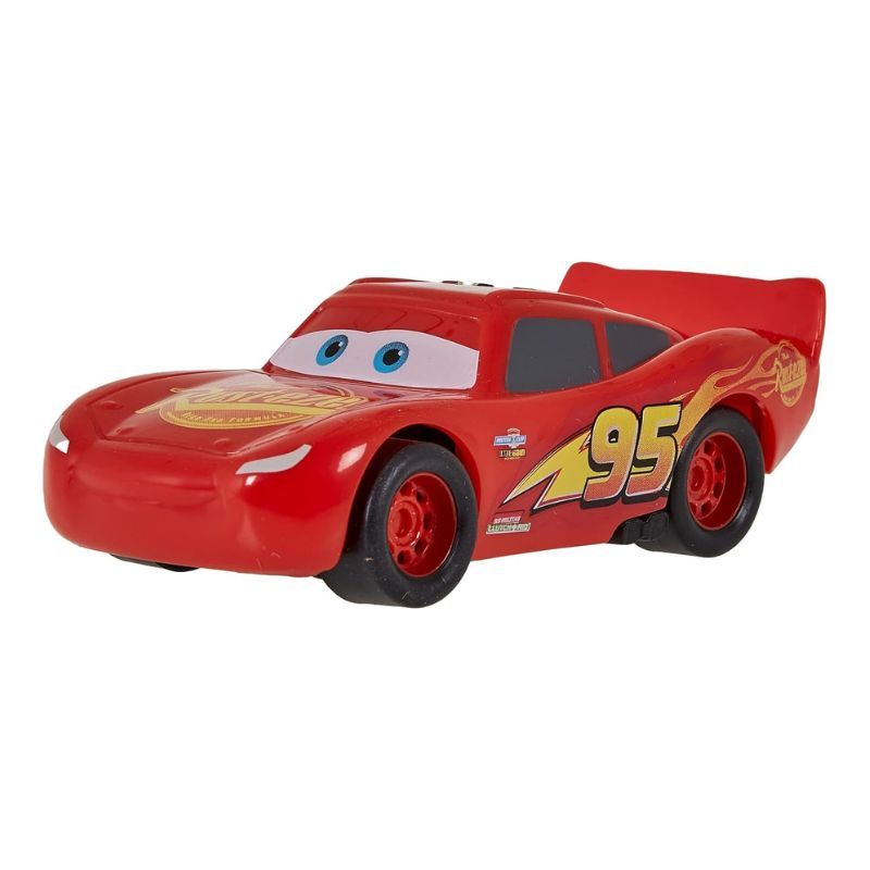 Детска състезателна количка Disney Pixar Cars: Pull-Back Lightning McQueen – Оригинален автомобил Светкавицата Маккуин в голям мащаб 1:43 с инерционен механизъм (3+ години)