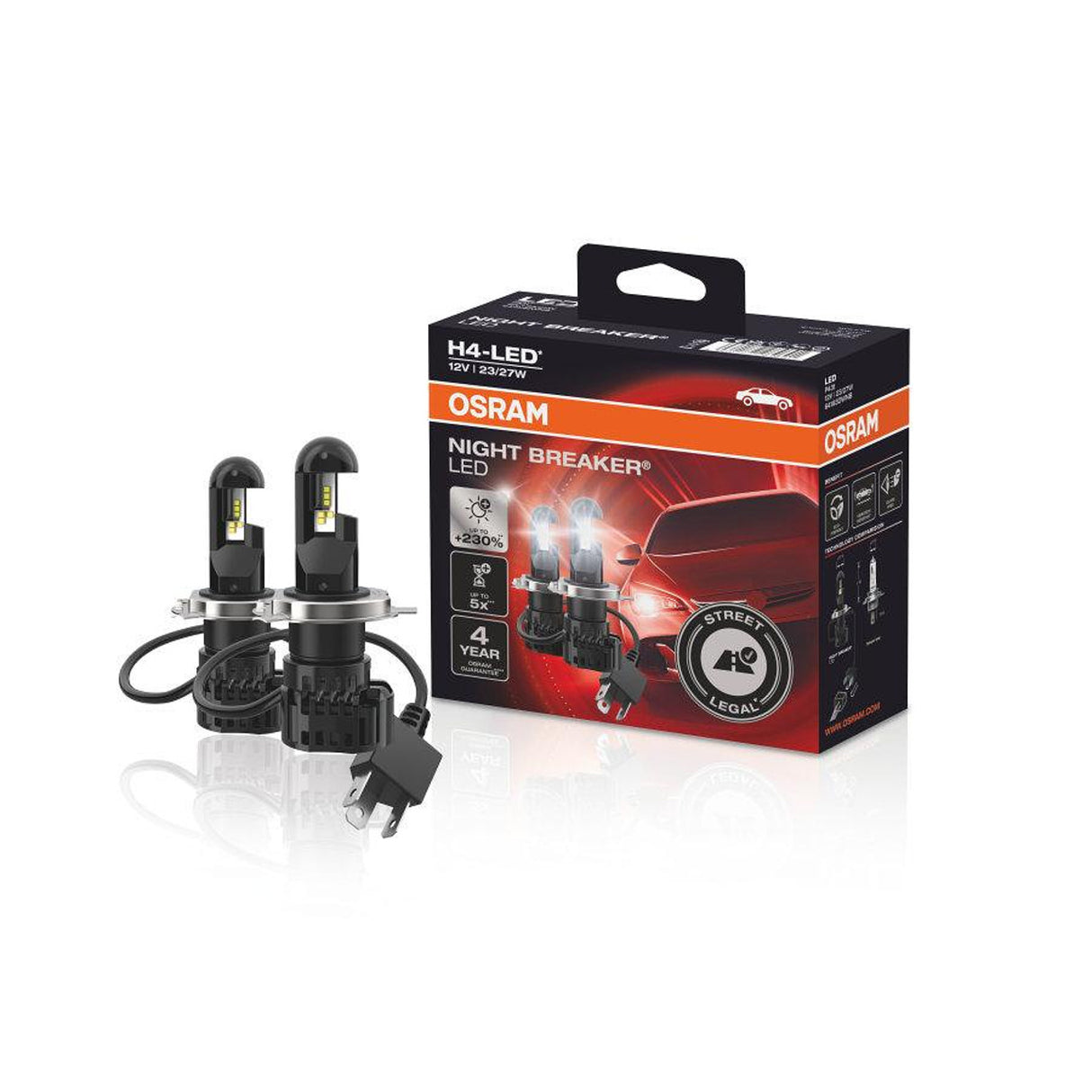LED Автомобилни крушки Osram - LEDriving, Night Breaker, H4/H19, 27/23W, 2 броя