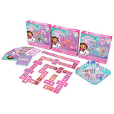 Детски комплект настолни игри 3-в-1 Zynora Gabby’s Dollhouse – Лицензирана семейна селекция с „Не се сърди човече“, Домино и Джъмбо карти (4+ години)
