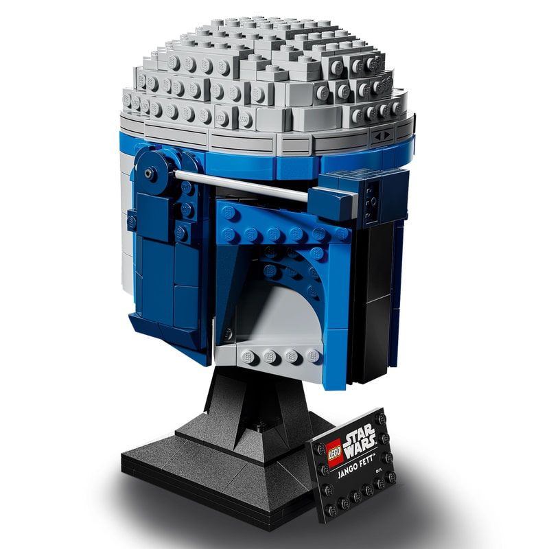 Колекционерски конструктор LEGO Star Wars Jango Fett Helmet 75408 – Шлемът на Джанго Фет за възрастни със стойка и табелка (616 части)