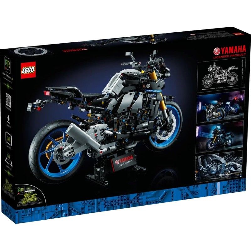 Колекционерски конструктор LEGO Technic Yamaha MT-10 SP 42159 – Мащабен хипер-голишар мотоциклет с функционална скоростна кутия и AR добавена реалност (1478 части)