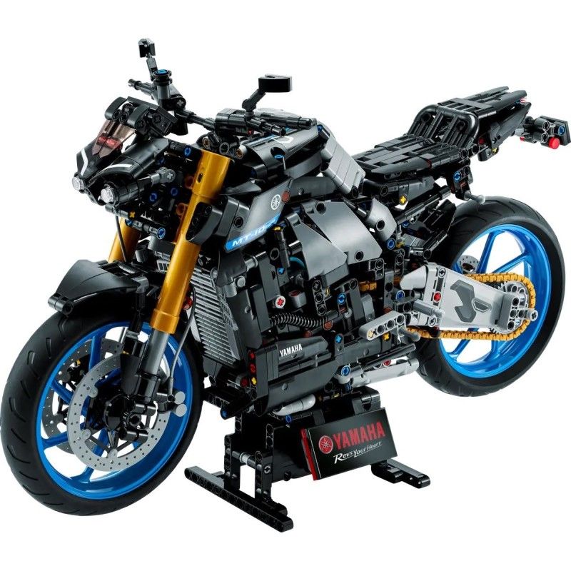 Колекционерски конструктор LEGO Technic Yamaha MT-10 SP 42159 – Мащабен хипер-голишар мотоциклет с функционална скоростна кутия и AR добавена реалност (1478 части)