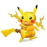 Детски образователен конструктор Mega Pokémon Pikachu – Екшън фигурка за сглобяване в бойни пози с електрически ефекти (211 части)