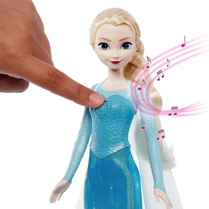 Детска пееща кукла Disney Frozen Елза (Elsa) от Mattel – Музикална кукла с песента „Let It Go“ и аксесоари (30 см)
