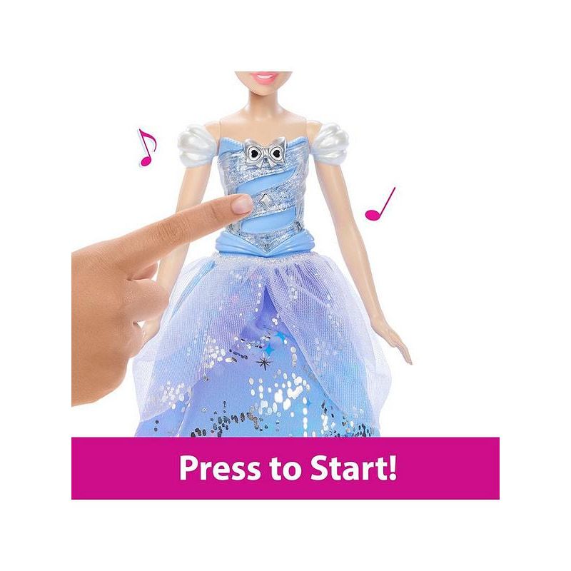 Интерактивна кукла Disney Princess Омагьосана Пепеляшка (Cinderella) със светлини, магическа пръчка и звукови ефекти (25 см)