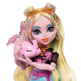 Детска модна кукла Monster High Lagoona Blue (Лагуна Блу) – Подвижна кукла с пиранята Нептуна и океански аксесоари (27 см)