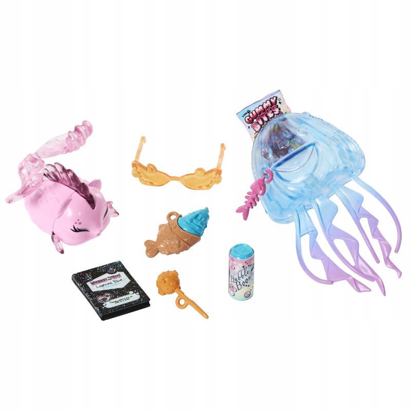 Детска модна кукла Monster High Lagoona Blue (Лагуна Блу) – Подвижна кукла с пиранята Нептуна и океански аксесоари (27 см)