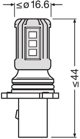 АВТОМОБИЛНА LED ЛАМПА 828DWP P13W 6000K 1,8W 12V PG18.5D-1 OSRAM