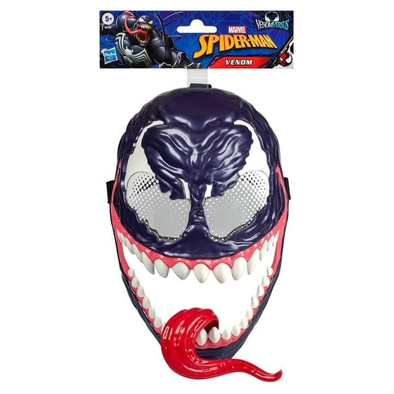 Детска интерактивна маска Hasbro Marvel Spider-Man VenomVersus – Маска на Venom с движещ се език и регулируема лента (5+ години)