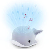 Детски проектор за кошара ZAZU Wally the Whale – Проектор с водни капки, океански звуци, велкро лента и сензор за плач