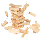 Дървена кула за баланс Zynora Jumbling Tower – Класическа настолна игра за сръчност и концентрация тип Дженга с 54 дървени блокчета (6+ години)