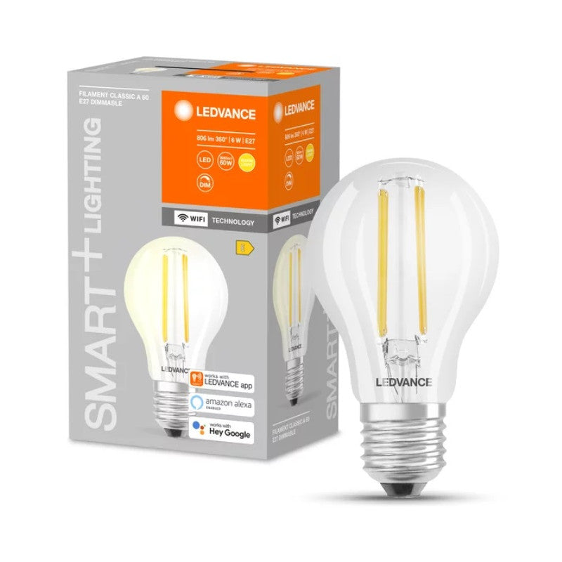 ПАКЕТх2 SMART WiFi ЛАМПИ CLA60 FIL DIM E27 LEDVANCE
