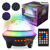 Парти Bluetooth високоговорител UFO със светлинни ефекти Zynora UFO Light Show – Преносима тонколона с диско проектор, 2000 mAh батерия, USB и дистанционно управление