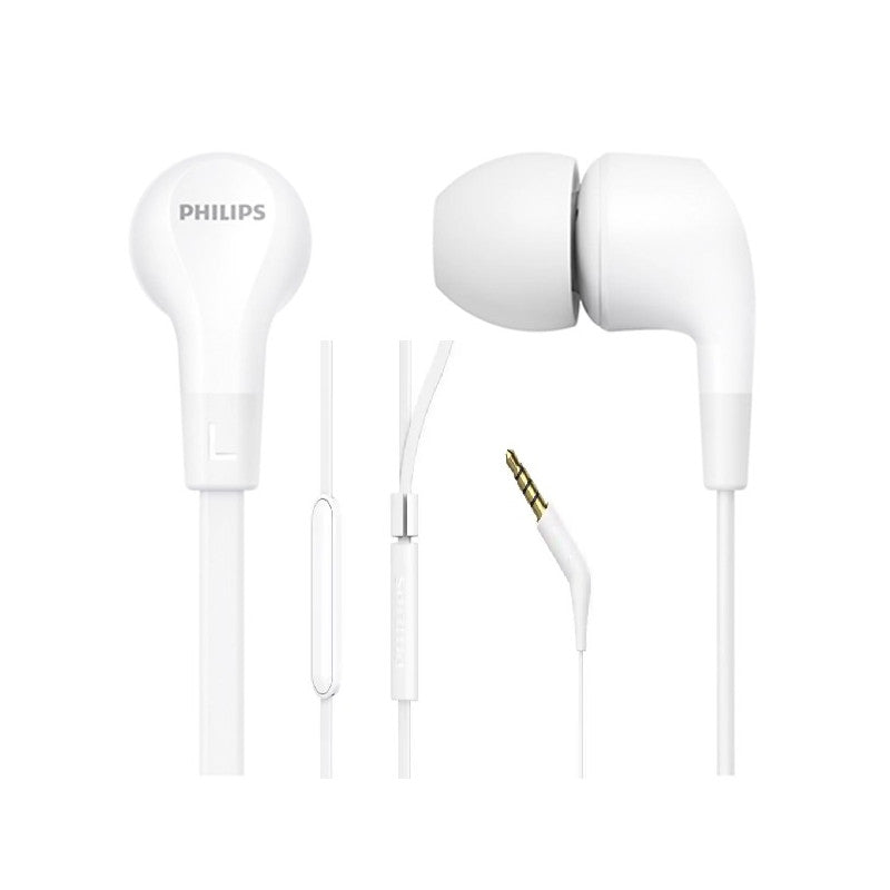 АУДИО СЛУШАЛКИ ТИП ТАПИ С МИКРОФОН TAE1105WT PHILIPS - БЯЛ