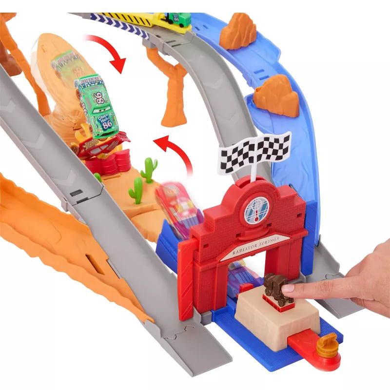 Детска писта Disney Pixar Cars: Rescue Road – Многоетажна състезателна писта от Радиатор Спрингс с дължина над 96 см и 4 колички (4+ години)