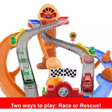 Детска писта Disney Pixar Cars: Rescue Road – Многоетажна състезателна писта от Радиатор Спрингс с дължина над 96 см и 4 колички (4+ години)