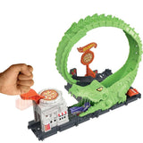 Детски комплект Hot Wheels City: Gator Loop Attack – Интерактивна писта с атака на алигатор, регулируема опашка, въртяща се пица и количка (4+ години)