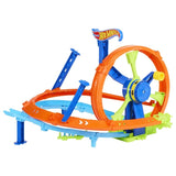 Детска писта Hot Wheels Action: Rapid Launch &amp; Loop – Преносим каскадьорски комплект с манивела, лупинг, зона за сблъсък и количка (4+ години)
