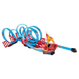 Детска състезателна писта Raya Toys High Speed Track – Високоскоростно трасе с 360-градусови лупинги, Pull-Back механизъм и 2 колички (3+ години)