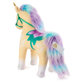 Голяма плюшена играчка Еднорог Лийф Spin Master Unicorn Academy – Вълшебен растителен еднорог Лийф с лилава грива (38 см)