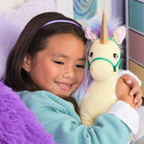 Голяма плюшена играчка Еднорог Лийф Spin Master Unicorn Academy – Вълшебен растителен еднорог Лийф с лилава грива (38 см)