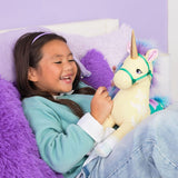 Голяма плюшена играчка Еднорог Лийф Spin Master Unicorn Academy – Вълшебен растителен еднорог Лийф с лилава грива (38 см)