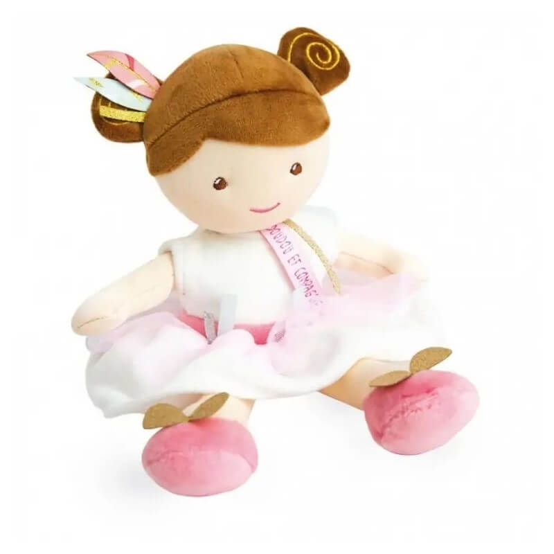 Луксозна бебешка плюшена кукла в подаръчна кутия Doudou Princesse Ombeline – Премиум първа кукла Принцеса със златни детайли (30 см)