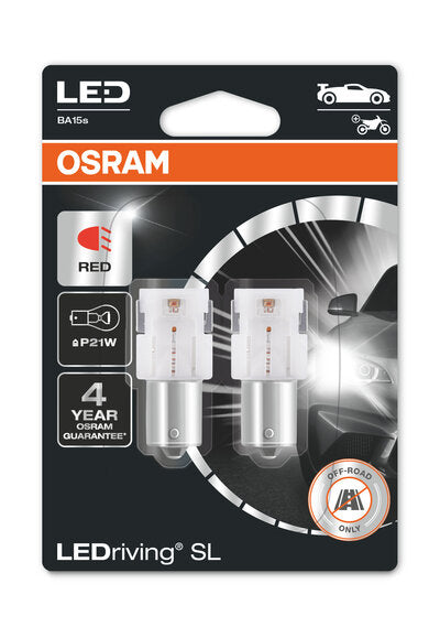АВТОМОБИЛНА LED ЛАМПА 7506DRP-02B 1,4W 12V P21W ЧЕРВЕНИ BA15S OSRAM