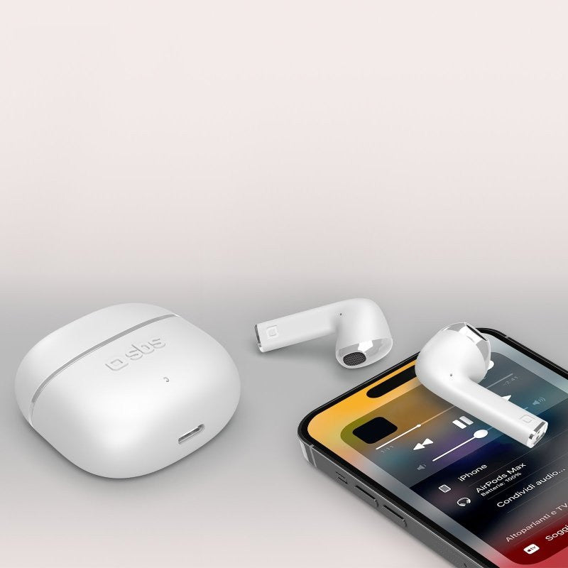 БЕЗЖИЧНИ СЛУШАЛКИ BLUETOOTH TWS СЛУШАЛКИ ONE COLOR SBS - БЯЛ