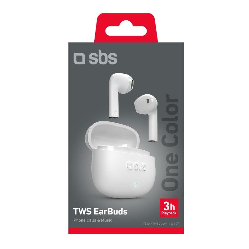 БЕЗЖИЧНИ СЛУШАЛКИ BLUETOOTH TWS СЛУШАЛКИ ONE COLOR SBS - БЯЛ