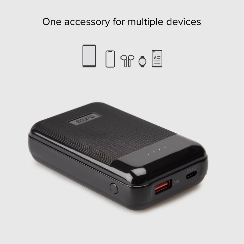 POWER BANK (ВЪНШНА БАТЕРИЯ)10 000mAh,1xUSB C,1xUSB A,PD 20W,BL SBS - ЧЕРЕН