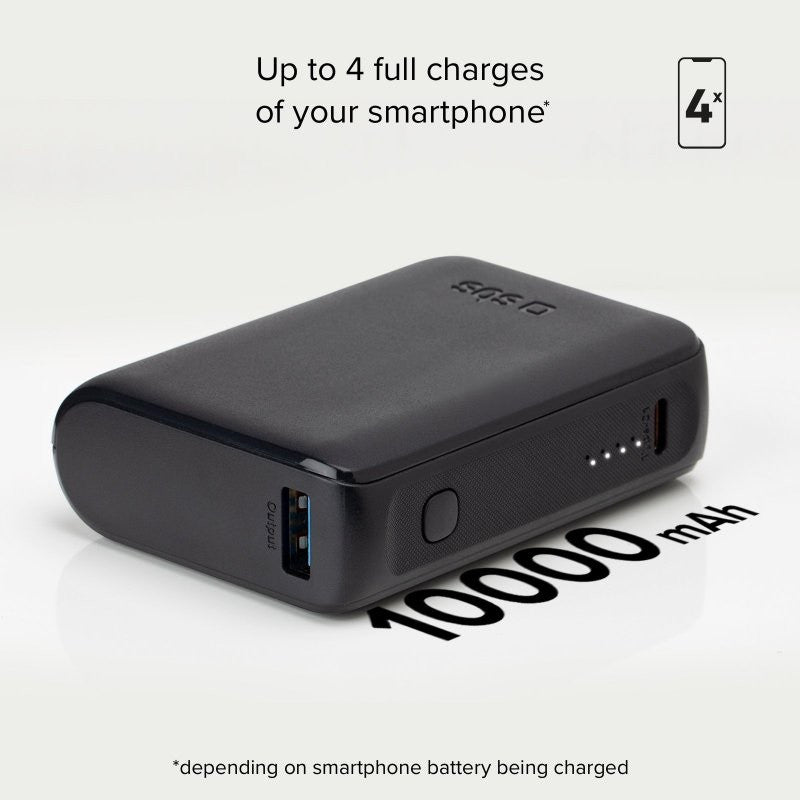 POWER BANK(ВЪНШНА БАТЕРИЯ) 10 000mAh,2xUSB-C,1xUSB A,10W SBS - BLACK