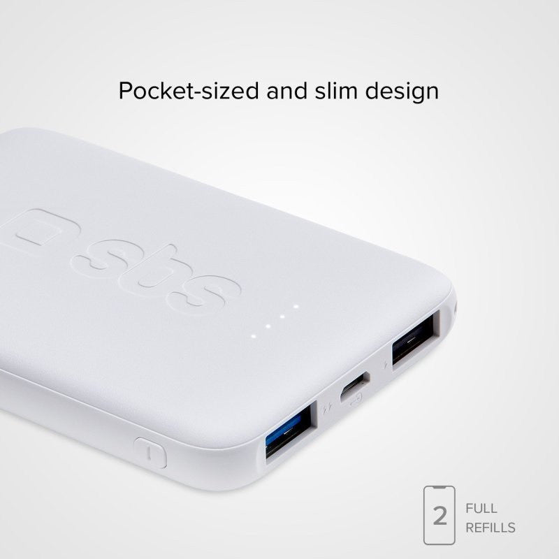 POWER BANK 5000mAh,2xUSB A SBS - БЯЛ