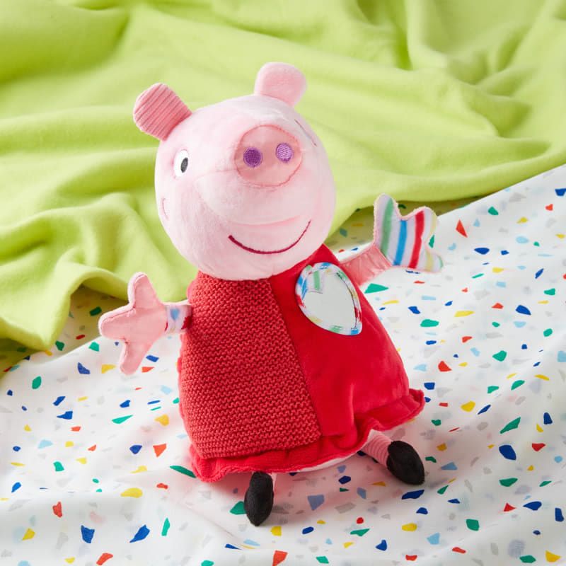 Бебешка сензорна плюшена играчка Прасенцето Пепа PAW Patrol My First Peppa Pig – Първа мека играчка за сетивно развитие и гушкане (24 см)