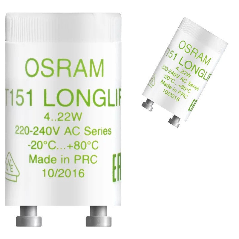 Стартер ST151, Сериен, Луминисцентни и UV лампи, 220VAC-240VAC, 4W-22W