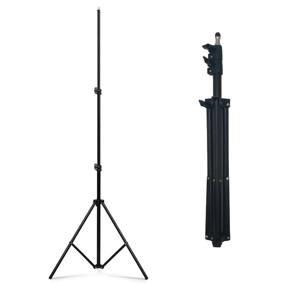Регулируем метален статив за осветление, телефон и камера Zynora Studio Tripod Stand (71 cm – 210 cm) – Сгъваема стоманена стойка с 6 mm (1/4") резба