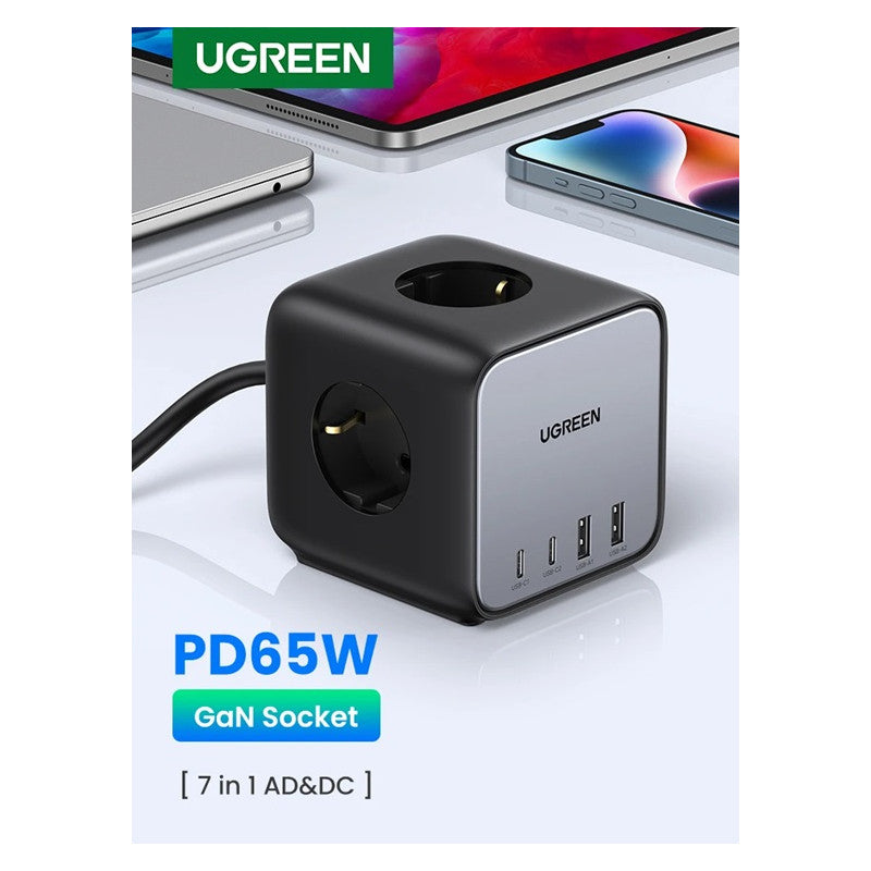 CD268 ЗАРЯДНО УСТРОЙСТВО 220V 2xUSB-C,2xUSBA,3хAC,65W UGREEN