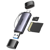 ЧЕТЕЦ ЗА КАРТИ CM185 CARD READER USB-C/USB-A, SD/micro SD UGREEN