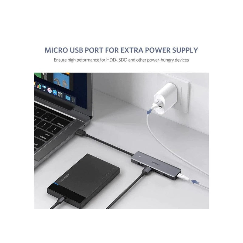 ХЪБ 4xUSB3.0 A 1xUSB-C POWER SUPPLY CМ219 UGREEN