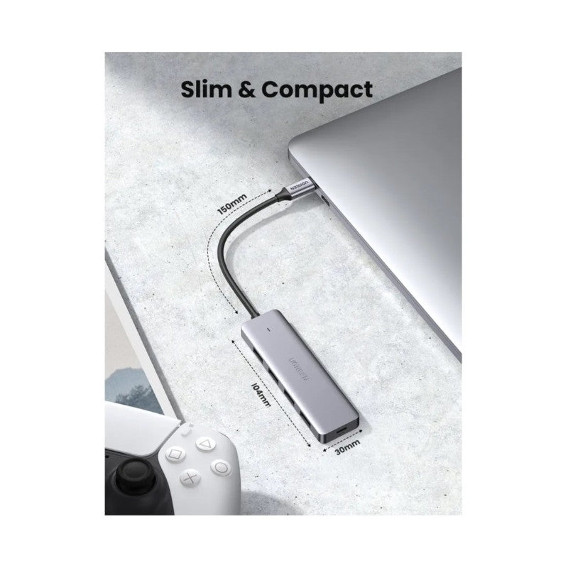 ХЪБ 4xUSB3.0 A,1xUSB-C,INPUT USB-C CМ219 UGREEN