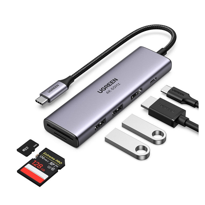 МУЛТИФУНКЦИОНАЛЕН АДАПТЕР 6in1 HDMI/USB A/SD+PD CM51 UGREEN1