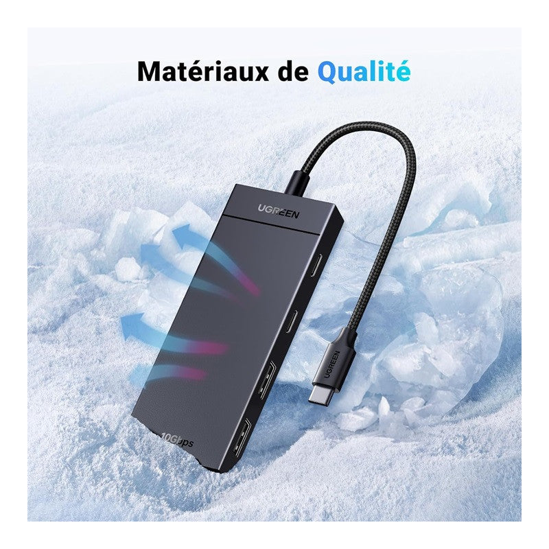 ХЪБ 2xUSB3.0A,2xUSB-C 3.2,INPUT USB-C CМ806 UGREEN