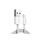 Кабел Ugreen, USB към Lightning MFI, 20cm, 2.4A, бял